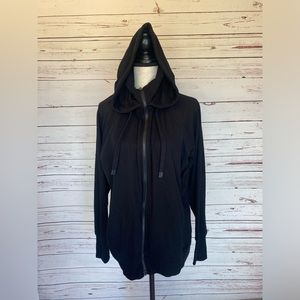 Danskin Athletic Black Hooded Long Sleeve Zip Jacket XL